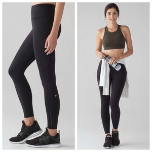 Lululemon Fast Free 7/8 Tight II Nulux Black Leggings 8